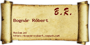 Bognár Róbert névjegykártya