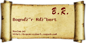 Bognár Róbert névjegykártya