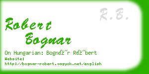 robert bognar business card